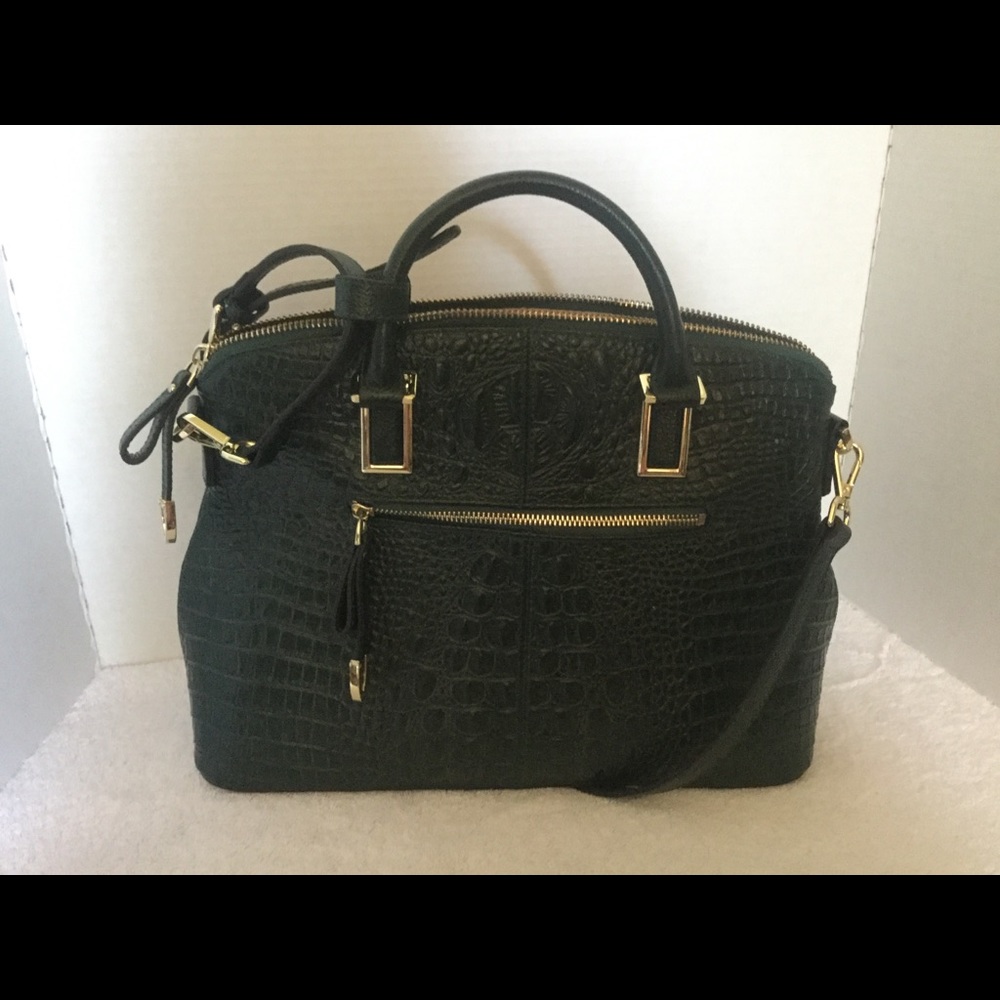 Classic “Croc” Handbag - Deep Emerald Green